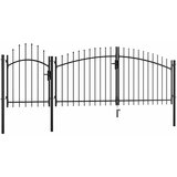 vidaXL Vrtna vrata iz jekla 2,25x4 m črna | Shoptok.si