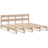 vidaXL Posteljni okvir z vzglavjem 200x200 cm trdna borovina, (21273457) | Shoptok.si