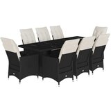  9-dijelni vrtni bistro set od poliratana s jastucima crni | shoptok.hr