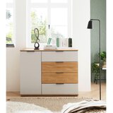 XORA ŠIROKA KOMODA, barve hrasta, svetlo siva | Shoptok.si