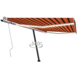 vidaXL tenda na ručno uvlačenje LED 450 x 300 cm narančasto-smeđa Cijene