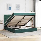 vidaXL Otomanski posteljni okvir z vzmetnicami zelen 160x200 cm žamet, (22011840) | Shoptok.si