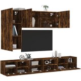  The Living Store Stenske TV omarice 5 kosov dimljeni hrast inženirski les - Stenska TV Omarica, (21555594) | Shoptok.si