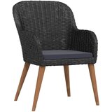  5-dijelni vrtni blagovaonski set s jastucima crni Crna Dužina stola 80 cm | Shoptok.si