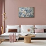  Slika - Baroque Ornaments in Light Cream-Blue Hues 90x60 U prirodnom drvenom okviru | shoptok.hr