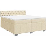 Maison Chic Box spring postelja - Vzmetna postelja z vzmetnico krem 200x200 cm blago SL5659, (21887244) | Shoptok.si