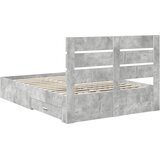  Krevetna konstrukcija s ladicama Betonski sivi 140 x 190 cm Siva 190 x 143 x 100 cm | shoptok.hr