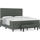  vzmetna postelja z vzmetnico in klopjo temno siva 180x200 cm tkanina, (22083181) | Shoptok.si