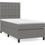 vidaXL Box spring postelja z vzmetnico temno siva 90x190 cm blago, (20898969) Cene