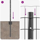 Euro ograda s postom 50 x 0,6 m Čelik premazan PVC-om Siva | shoptok.hr
