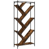  Regal za knjige smeđa boja hrasta 79x30x180 cm od drva i metala | Eponuda.com
