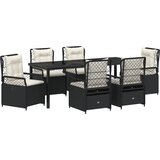 vidaXL Set vrtnih stolova od 7 komada Crni Poliratan | shoptok.hr
