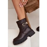 Boto Insulated Women's Boots with Gold Buckle Chocolate Elanore | Shoptok.si