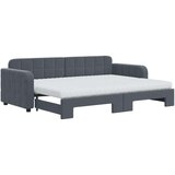 vidaXL Dnevni krevet na razvlačenje tamnosivi 80 x 200 cm baršunasti | shoptok.hr