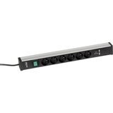 Treston Letev z vtičnicami za delovne mize, 6 vtičnic, stikalo, 2 x USB, dolžina 468 mm | Shoptok.si