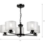  Luster na lancu ROSA 5xE27/60W/230V crna/siva | Eponuda.com