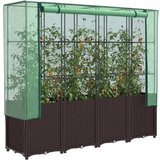 Maison Chic Visoka greda - Greda - Cvetlični Lonec s prevleko za rastlinjak videz ratana 160x40x153cm, (21788925) | Shoptok.si