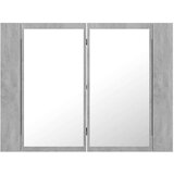 vidaXL LED kopalniška omarica z ogledalom betonsko siva 60x12x45 cm | Shoptok.si
