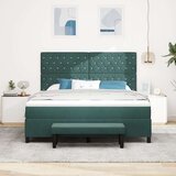  Postelja z vzmetnico Temno zelena 180 x 200 cm Žamet - - Zelena - 91.52 - 180 x 200 cm - | Shoptok.si