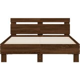  Okvir kreveta s uzglavljem LED smeđa boja hrasta 135 x 190 cm | shoptok.hr