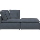  Modularna sofa s podnožjem i jastucima, baršunasta tamno siva | Eponuda.ba