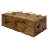  Klubska mizica 90x50x30 cm prava tikovina rjava, (20715768) | Shoptok.si