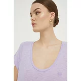 Superdry Kratka majica ženski, vijolična barva