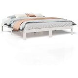 Posteljni okvir brez vzmetnice bel 160x200 cm trdna borovina | Shoptok.si