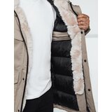 DStreet Kurtka zimowa męska parka z kapturem beżowa | Shoptok.si