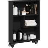 vidaXL Uska kolica za pohranu crna 48x13x68 cm od konstruiranog drva | shoptok.hr