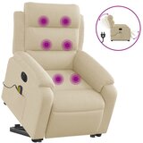  The Living Store Električni masažni naslanjač s funkcijo vstajanja krem - Električni Masažni Naslanjač S Funkcijo Vstajanja, (21447347) | Shoptok.si