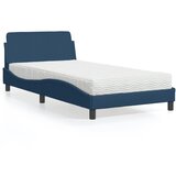 vidaXL Postelja z vzmetnico modra 100x200 cm blago Cene