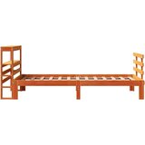  Posteljni okvir z vzglavjem voščeno rjava 75x190 cm borovina, (21311248) | Shoptok.si