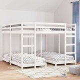  Okvir trojne postelje Bela 200 x 200 cm Masivno borovo les, (5000102405) | Shoptok.si