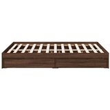  Posteljni okvir s predali rjavi hrast 120x190 cm inž. les | Shoptok.si