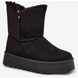 Boto Women's Snow Boots On Platform With Fur Black Evelira | Shoptok.si