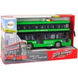 Battery Operated Double Decker Bus Lights Sounds Friction Drive Green | shoptok.hr