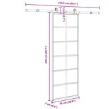  Klizna vrata s priborom 76 x 205 cm od ESG stakla i aluminija | shoptok.hr