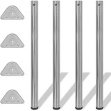 4 Podesive Noge za Stol Brušeni nikal 870 mm | shoptok.hr