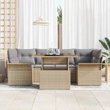  Sjedeća garnitura za vrt 7 kom. Bež Poli ratan 100 x 55 x 73 cm | shoptok.hr