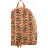 Fashion Hunters Light brown women's backpack with a print