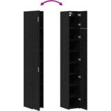 vidaXL tanek shranjevalni kabinet črni hrast 30x42.5x225 cm inženirski les | Shoptok.si