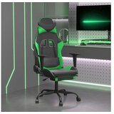  Gaming stol z oporo za noge črno in zeleno umetno usnje | Shoptok.si