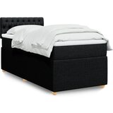 vidaXL Krevet s oprugama i madracem crni 90x200 cm od tkanine | shoptok.hr