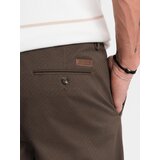Ombre Men's REGULAR FIT chino pants with fine texture - brown | shoptok.hr