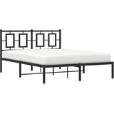  Metalni okvir za krevet s uzglavljem crni 135x190 cm | shoptok.hr