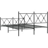  Metalni okvir kreveta uzglavlje i podnožje crni 140x200 cm | shoptok.hr