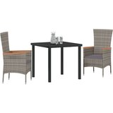  Vrtni set za objed s jastukom 3 pcs Siva Poli ratan | shoptok.hr