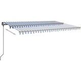 vidaXL Avtomatska tenda LED + senzor 6x3 m modra in bela | Shoptok.si