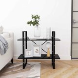 Ormarić za knjige s 2 razine crni 80x30x70 cm konstruirano drvo | Eponuda.com